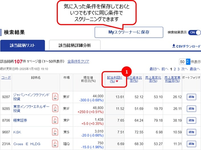 SBI証券の銘柄スクリーニング機能13