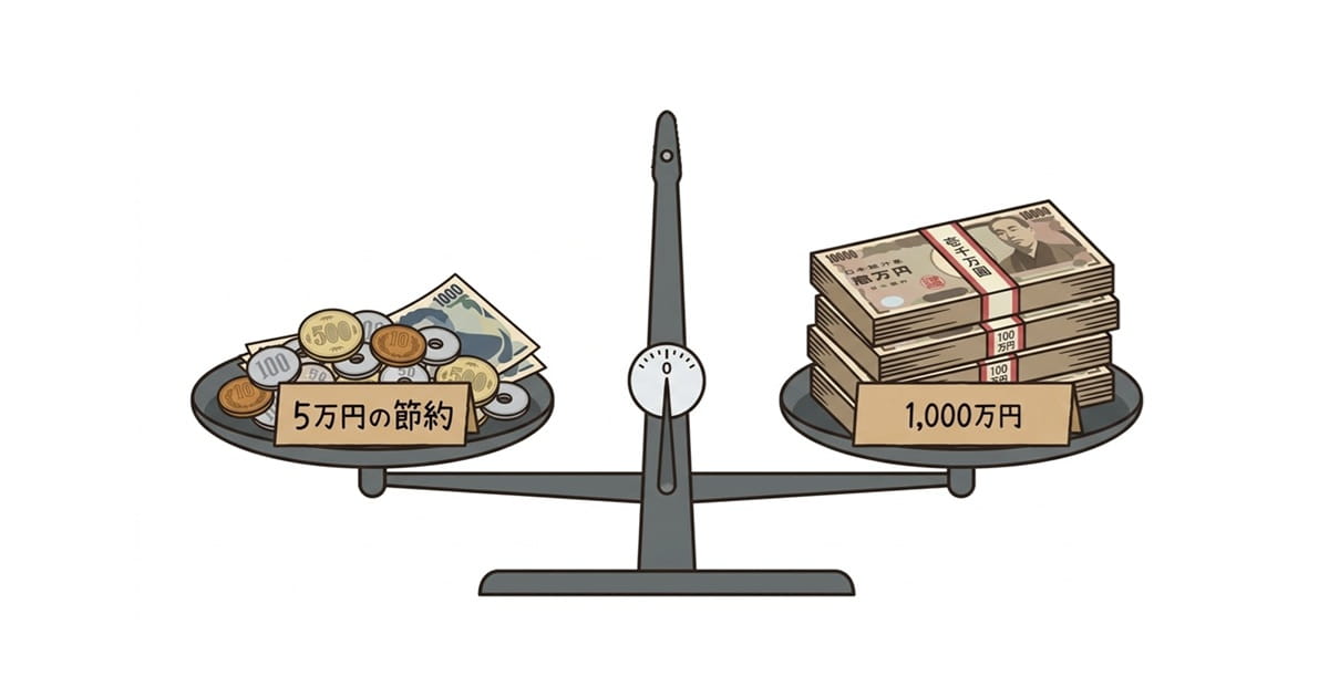 5万円の節約と1000万円